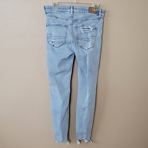 American Eagle Next Level Stretch High Rise Ripped Jeggings - Size 6 - Picture 5 of 8
